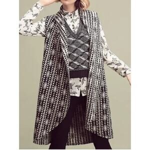 Anthropologie Moth Sleeveless Sweater Open Duster Cardigan Size XS/Sm Wool Blend